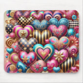HÜBSCHE FARBIGE VALENTINSTAG HERZEN MOUSEPAD (Vorne)