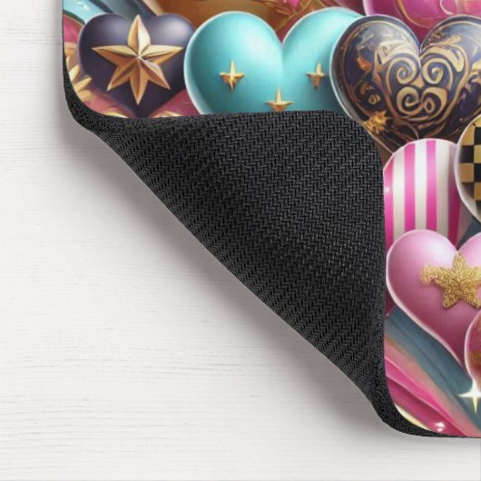 HÜBSCHE FARBIGE VALENTINSTAG HERZEN MOUSEPAD (Ecke)