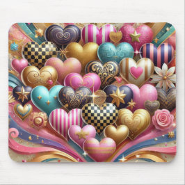 HÜBSCHE FARBIGE VALENTINSTAG HERZEN MOUSEPAD