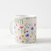 Hübsche Farbige Wildblume Muster Weichgrüne Mama Kaffeetasse (Vorderseite Links)