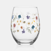 Hübsche farbige Wildblumen Weinglas Ohne Stiel (Rückseite)