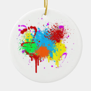 Hübsche Farbklecks-Splatter-Malerei Abstrakte Kuns Keramik Ornament