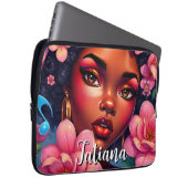 Hübsche farbrosa Blume Personalisiert Laptopschutzhülle (Vorne Rechts)