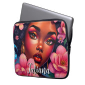 Hübsche farbrosa Blume Personalisiert Laptopschutzhülle (Vorderseite Links)