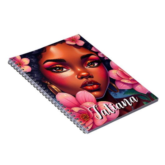 Hübsche farbrosa Blume Personalisiert Notizblock (Rechte Seite)