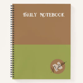 Hübsche Farbstoffe Grün und Braun Personalisierte  Notizblock