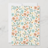 Hübsche Farbtöne, florweiße Farbe Einladung (Rückseite)