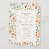 Hübsche Farbtöne, florweiße Farbe Einladung (Vorne/Hinten)