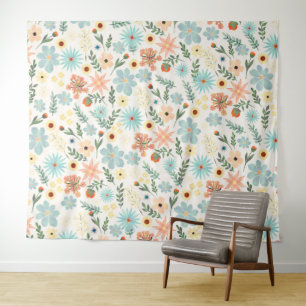 Hübsche Farbtöne, florweiße Farbe Wandteppich