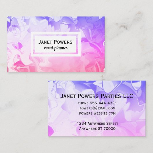 hübsche Farbtöne im rosa Kunsthandwerk Visitenkarte (Vorne/Hinten)