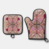 Hübsche Farbtöne Oven Mitt & Pot Holder Ofenhandschuh & Topflappen-Set (Vorderseite)