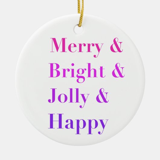 Hübsche Farbtypografie Merbright Weihnachten Keramik Ornament (Vorne)