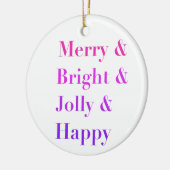 Hübsche Farbtypografie Merbright Weihnachten Keramik Ornament (Links)