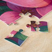 Hübsche Farbweibchen mit rosa Blume Puzzle (Seite)