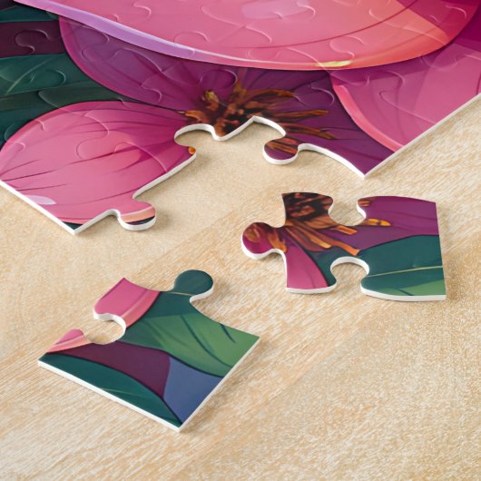 Hübsche Farbweibchen mit rosa Blume Puzzle (Seite)