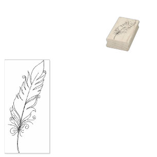 Hübsche Feather-Kontur Gummistempel