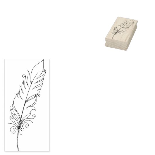 Hübsche Feather-Kontur Gummistempel (Stempel)