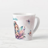 Hübsche Fee sitzt in einer Blume Milchtasse (Rechte Ecke)