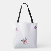 Hübsche Fee sitzt in einer Blume Tasche (Rückseite)