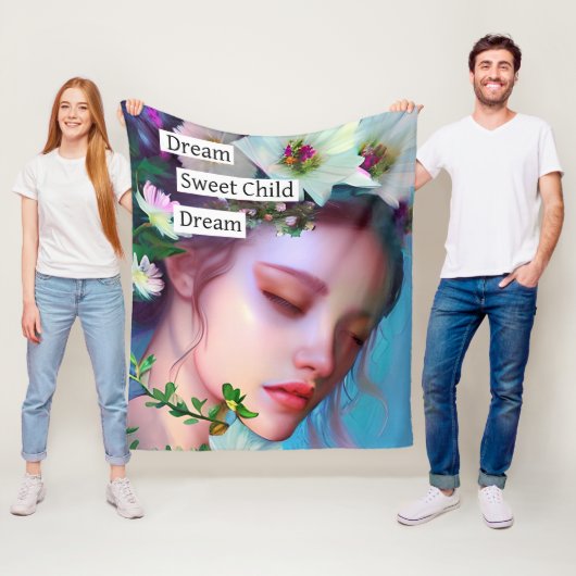 Hübsche Feenblumen im Haar Fantasy-Kunst Fleecedecke (Beispiel)