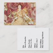 Hübsche feenhafte Nymphe in den Rosen Visitenkarte (Vorne/Hinten)