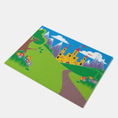 Hübsche feenhafte Prinzessin Castle Fußmatte (Schrägansicht)