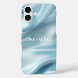 Hübsche Feminine Light Blue Imitats Satin iPhone 16 Plus Hülle
