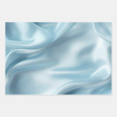 Hübsche Feminine Light Blue Imitats Satin Geschenkpapier Set (Vorderseite)