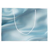 Hübsche Feminine Light Blue Imitats Satin Große Geschenktüte (Rückseite)