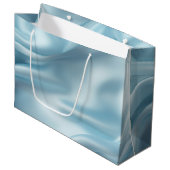 Hübsche Feminine Light Blue Imitats Satin Große Geschenktüte (Vorderseite Schrägansicht)