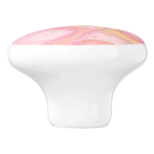 Hübsche Feminine Pink Pastel Hearts Kunst Keramikknauf (Seitenansicht)