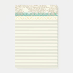 Hübsche feminine sehr pastellfarbene Spitze und St Post-it Klebezettel