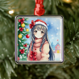 Hübsche Festtage Anime Girl Weihnachten Ornament Aus Metall
