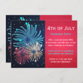 Hübsche Feuerwerkskörper 4. Juli Party Einladungen (Vorne/Hinten)