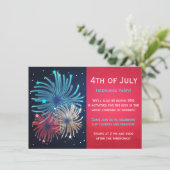 Hübsche Feuerwerkskörper 4. Juli Party Einladungen (Stehend Vorderseite)