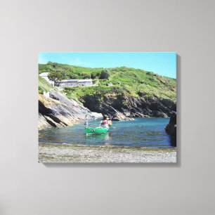 Hübsche Fischereibucht Portloe Cornwall England Leinwanddruck