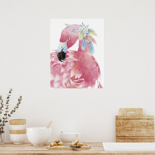 Hübsche Flamingo Art. 2 Poster (Küche)