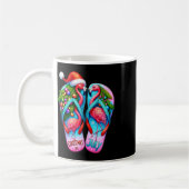 Hübsche Flamingo Flip Flops Tropischer Sommer Weih Kaffeetasse (Links)