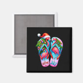 Hübsche Flamingo Flip Flops Tropischer Sommer Weih Magnet (Vorderseite/Rückseite)