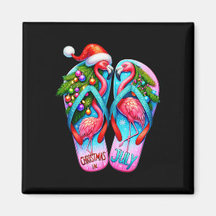 Hübsche Flamingo Flip Flops Tropischer Sommer Weih Magnet
