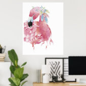 Hübsche Flamingo Kunst Poster (Heimbüro)