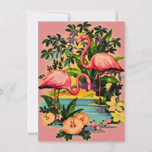 Hübsche Flamingos Pool-Party Einladungen