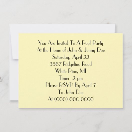 Hübsche Flamingos Pool-Party Einladungen (Rückseite)