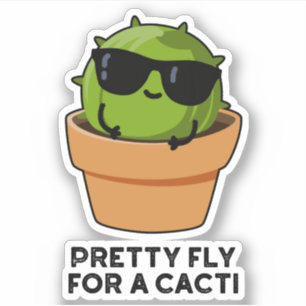 Hübsche Fliege für einen Cacti Funny Cactus Pub Aufkleber