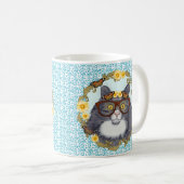 Hübsche Floof-Katze mit Brille Tasse (VorderseiteRechts)