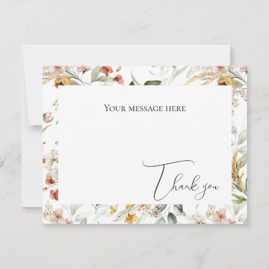 Hübsche Flora Flora Flair Flat Dankeschön Karte (Rückseite)