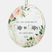 Hübsche Flora und Goldküche Erstmals Weihnachten Keramik Ornament (Links)