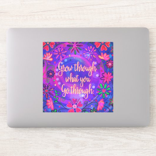 Hübsche Flora wächst durch das, was man durchläuft Aufkleber (Computer)