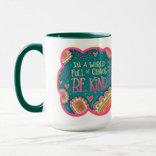 Hübsche floral be nette Inspirivity Coffee Tasse (Links)