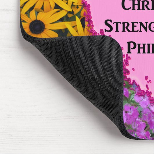 HÜBSCHE FLORAL PHILIPPIANS 4:13 SCRIPTURE MOUSEPAD (Ecke)